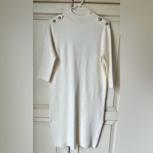 NWT Beauty Women white sweater dress. L